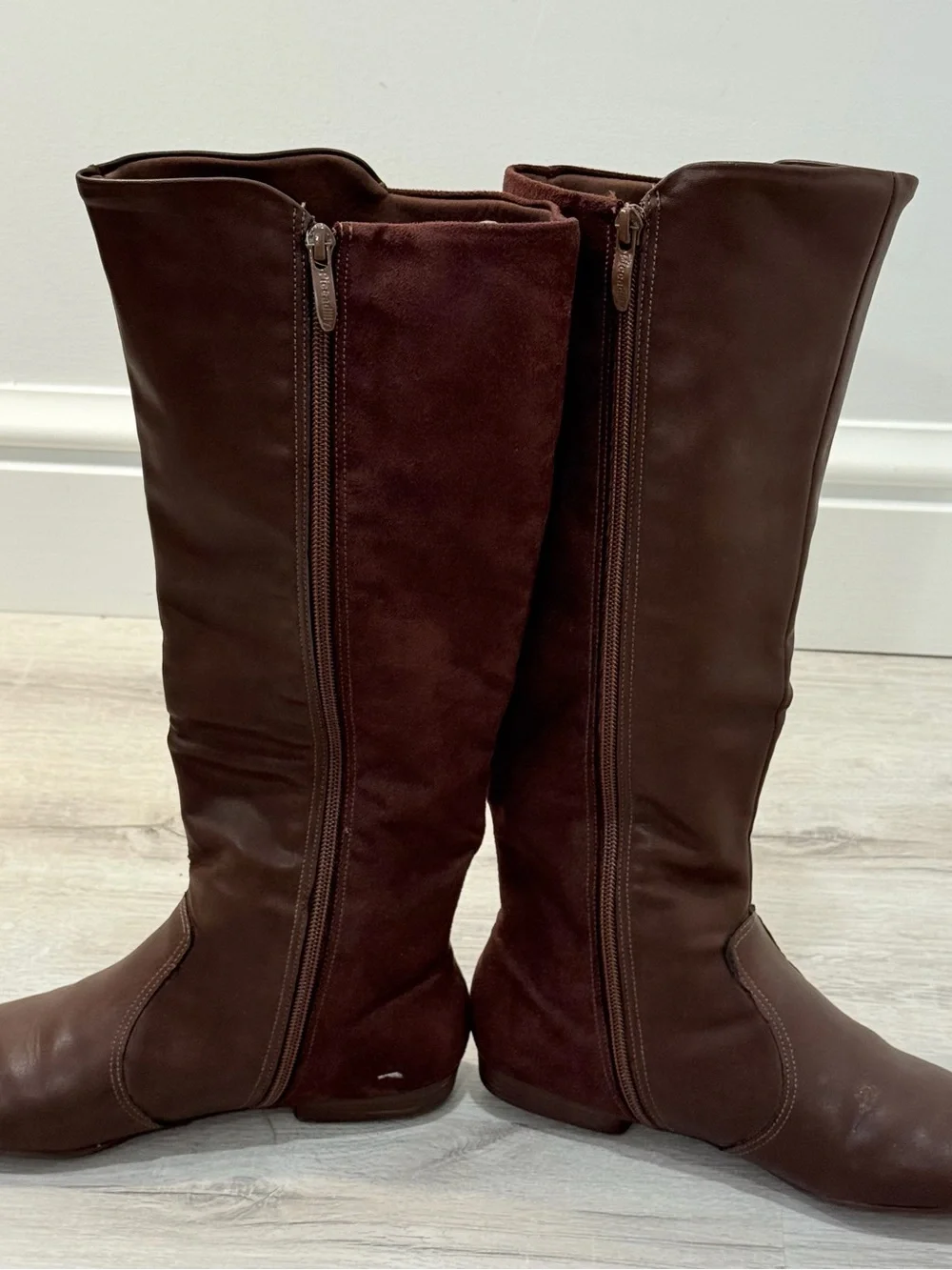 EUC Piccadilly Fashion Brown Over-the-Knee Mixed-Media Boots Size 6